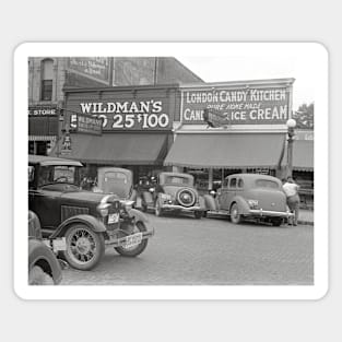 Candy & Ice Cream Shop, 1938. Vintage Photo Magnet